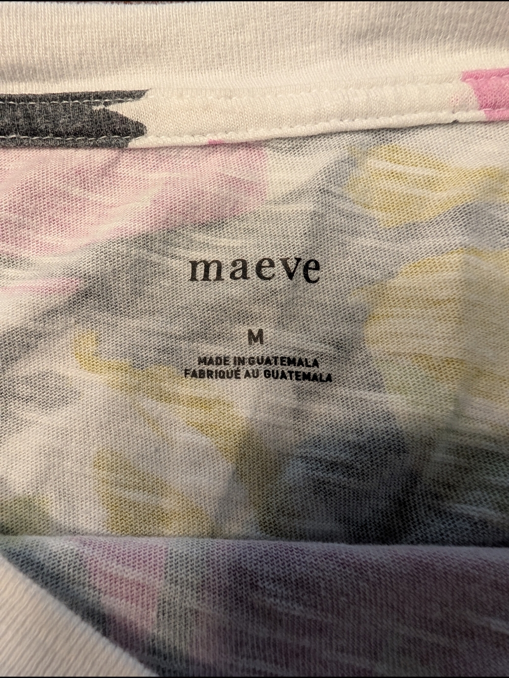 Maeve Anthropologie Abstract Floral Crop Long Sleeve Top Size M - Picture 5 of 6